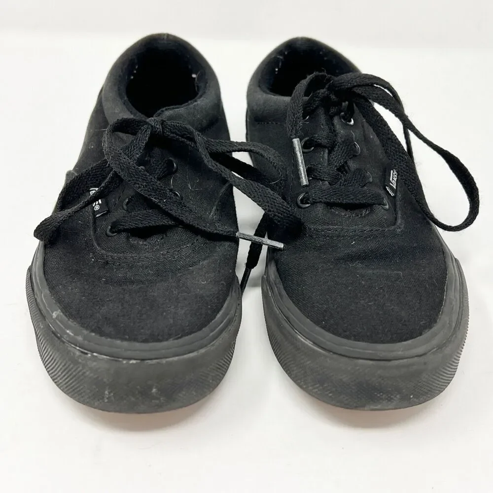 Vans Era Skate Shoes All Black Canvas Unisex Size 2 Youth